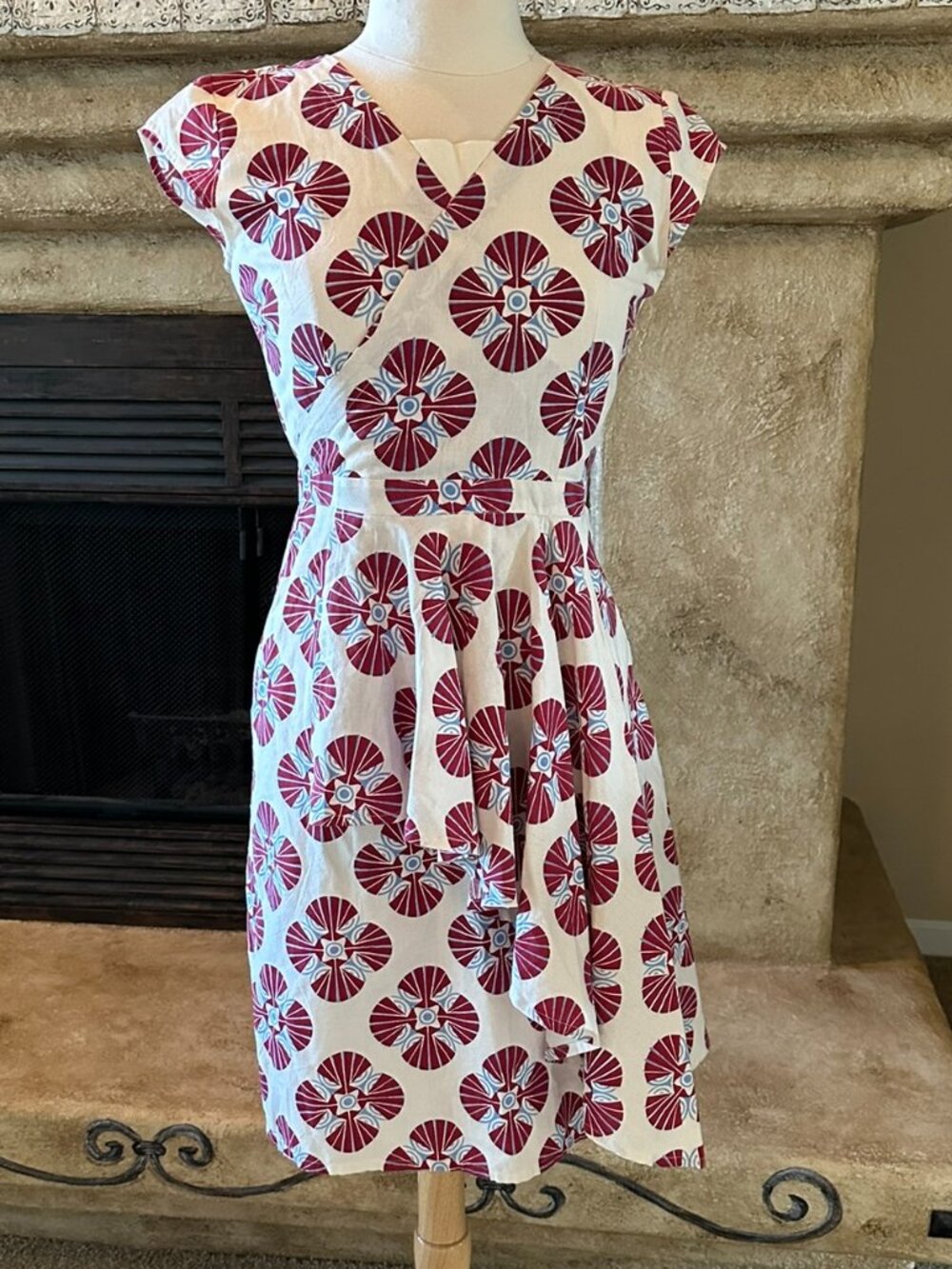 100% cotton VTG dress with asymetrical ruffle skirt
